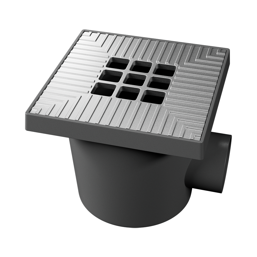 7009075_Ultra Drain_afvoerput_202x202x213cm_1 Ultra Drain Rooster Silverline Straight